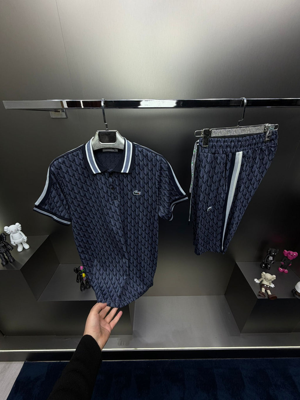 Lacoste Lacivert İthal Şortlu Eşofman Takımı