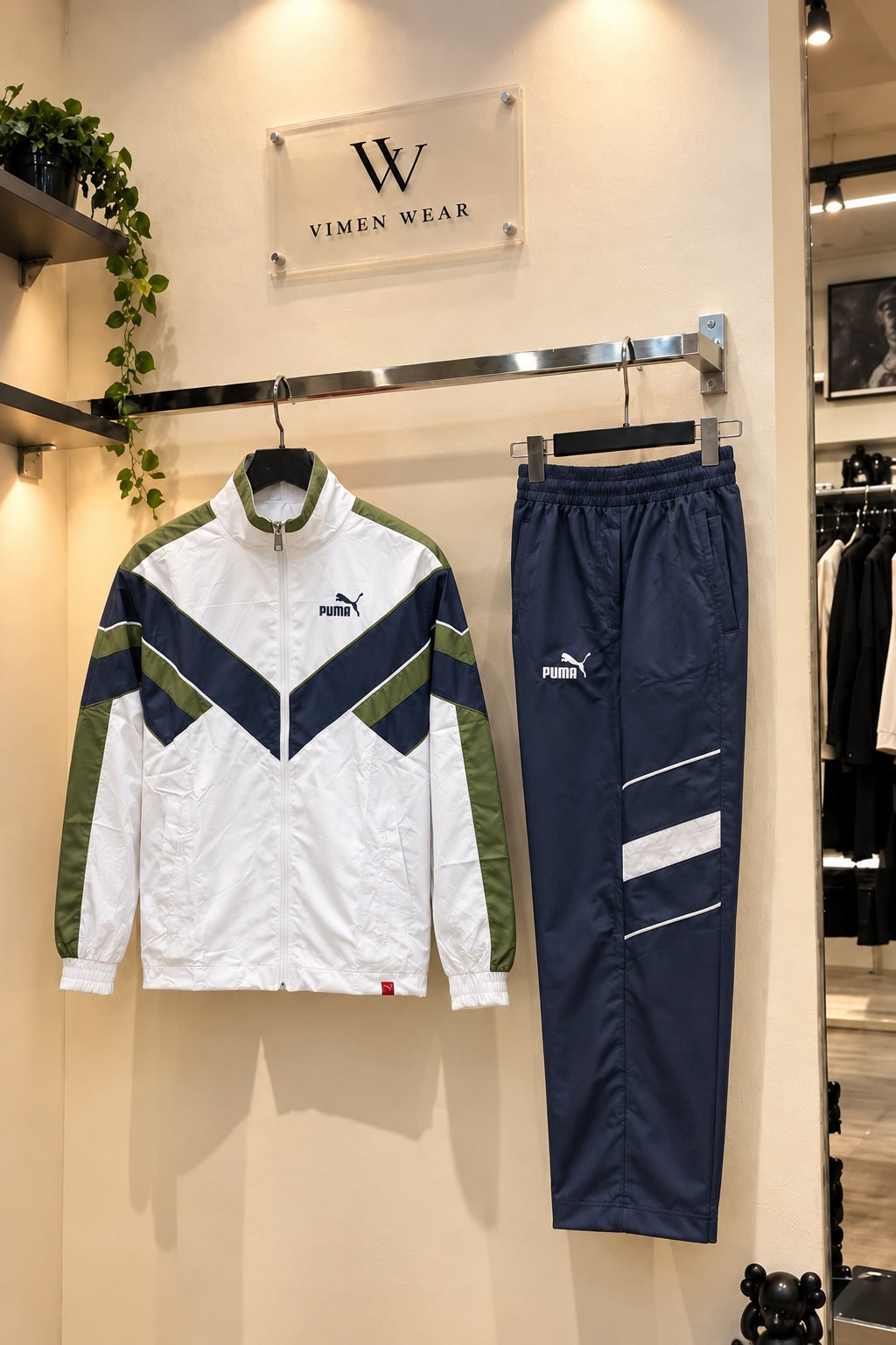 Paraşüt Kumaş Beyaz Puma İthal Eşofman Takımı